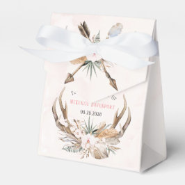Boho hjorthorn och blommor Bröllopsfest Presentaskar