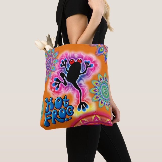 Boho hoade grodasurfa som den psychedelic totot tygkasse (Närbild)
