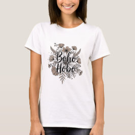 Boho hobo-blommor med tonad vild i neutralt t shirt