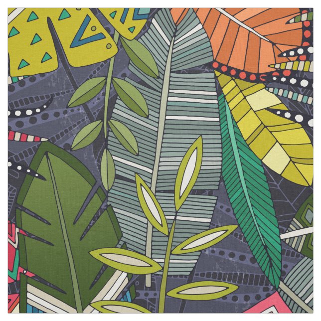 boho hojas midnight tyg (Provkarta)