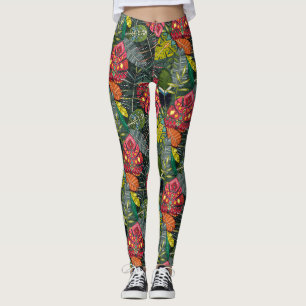 boho hojas-skog leggings