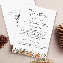 Boho Holiday Botaniska Bröllopsdetaljer Tilläggskort