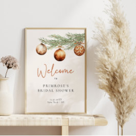 Boho Holiday Bröllopsdusch Välkommen vinter Poster