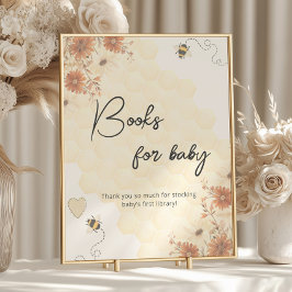 Boho honey Bee Baby Shower Bokar för Baby Poster