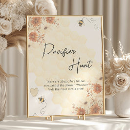 Boho honey Bee Baby Shower Nappar Hunt Poster