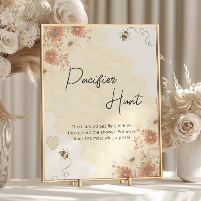 Boho honey Bee Baby Shower Nappar Hunt Poster (Skapare uppladdad)