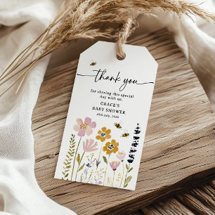 Boho Honey Bee Förlossningsfest Presentetikett