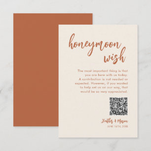 Boho Honeymoon Wish QR Wishing-hålskort Tilläggskort