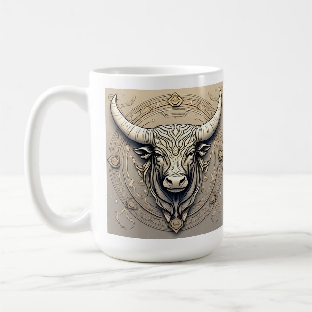 Boho horoscope Torus vattenfärg Kaffemugg (Vänster)