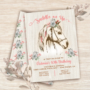 Boho Horse Födelsedagsfest inbjudan