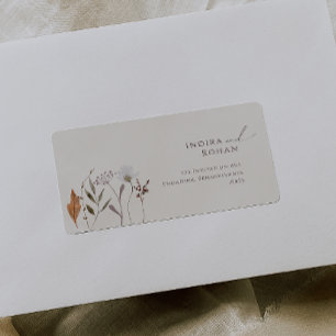 Boho Höst Beige Bröllop RSVP Returadress Adressetikett