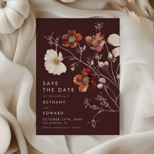 Boho höst blommande bröllop spara datumet (Skapare uppladdad)