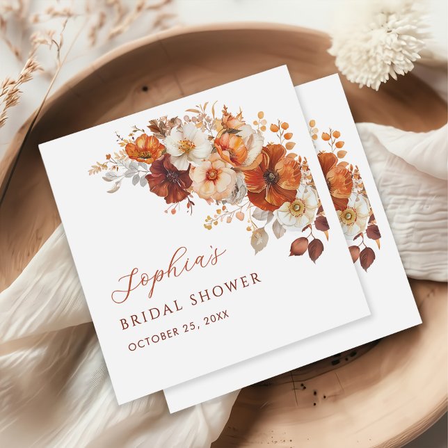 Boho höst blommande bröllopsfest pappersservett (Skapare uppladdad)
