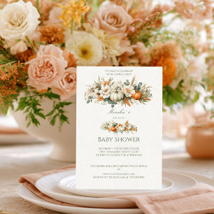 Boho Höst Blommig Arrangemang Baby Shower Inbjudningar