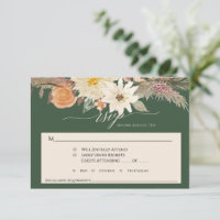 BOHO Höst Blommig Skog Grön Pampas Gräs Bröllop