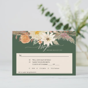 BOHO Höst Blommig Skog Grön Pampas Gräs Bröllop OSA Kort