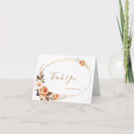 Boho höst blomster bränd orange bröllop tack kort