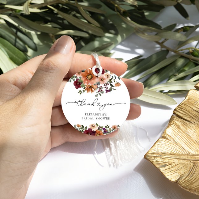 Boho höst blomster bröllopsfest tack gåvor etiketter (Skapare uppladdad)