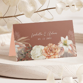 Boho höst blomsterbröllop placeringskort