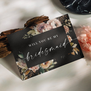 Boho Höst Brudtärna Förslag. Svart Höst Blommig Vykort