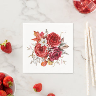 Boho Höst färger Blommigtarna Bröllop Pappersservett