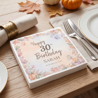 Boho höst födelsedag Pumpa Anpassad Pappersservett