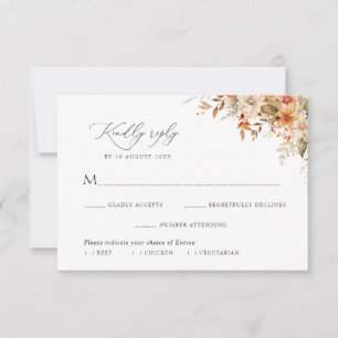 boho höst höst blommor måltidsval RSVP-kort OSA Kort