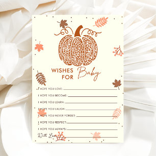 Boho höst höstens pumpa önskar för baby shower spe inbjudningar