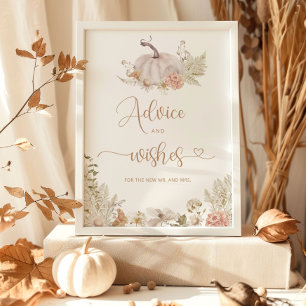 Boho höst kärlekstips och önskningar för nygifta poster