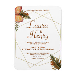 Boho Höst löv Geometric Bröllop Magnet