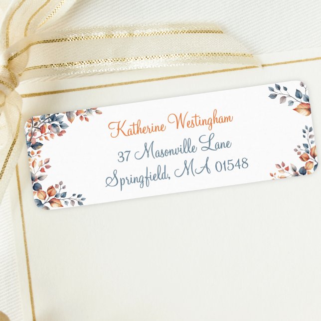 Boho Höst löv Returetiketter Set Returadress Etikett (Skapare uppladdad)
