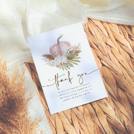 Boho höst Pampas & Pumpkin bröllopsdusch Tack Kort