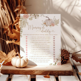 Boho höst Pumpa mammy eller pappa baby shower spel