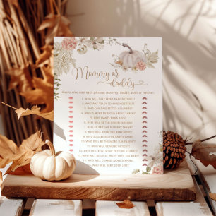 Boho höst Pumpa mammy eller pappa baby shower spel