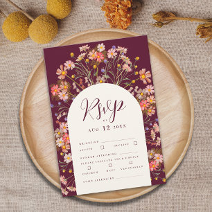 Boho höst rustik vildblomma blommig valv vigsel OSA kort