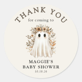 Boho höst spök baby shower tack runt klistermärke
