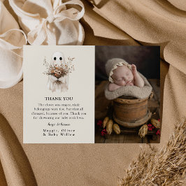 Boho höst spök vildblomma baby shower tack kort