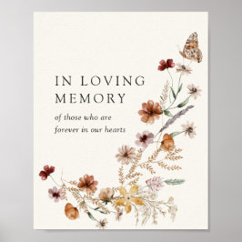 Boho höst vildblomma bröllop i kärleksfull minnest poster