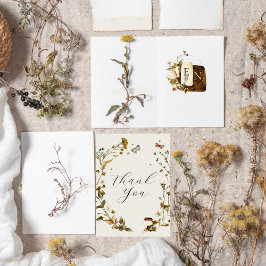 Boho höst vildblomma | Bröllop tack Kort