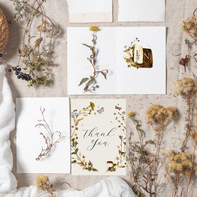 Boho höst vildblomma | Bröllop tack Kort (Skapare uppladdad)