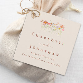 Boho höst vildblomma Tan Beige Terrakotta Bröllop Gåvor Etiketter