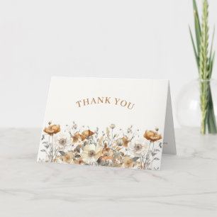 Boho höst vildblomma terrakotta baby shower tack kort