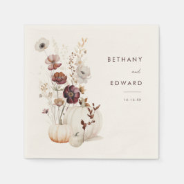 Boho höstblomma pumpa bröllop pappersservett