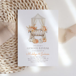 Boho höstblomma pumpa köns avtäckning inbjudningar
