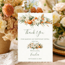 Boho höstblommig arrangemang födelsedag