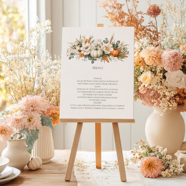 Boho höstblommig arrangemangsmeny meny (Skapare uppladdad)