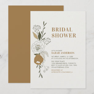 Boho höstblommig bröllopsduschinbjudan inbjudningar