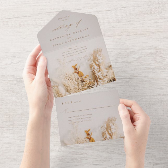 Boho höstblommor bröllop (Avrivbar del)