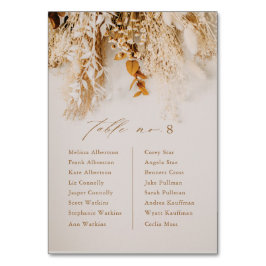 Boho höstblommor bröllop  bordsnummer