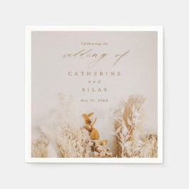 Boho höstblommor bröllop  pappersservett